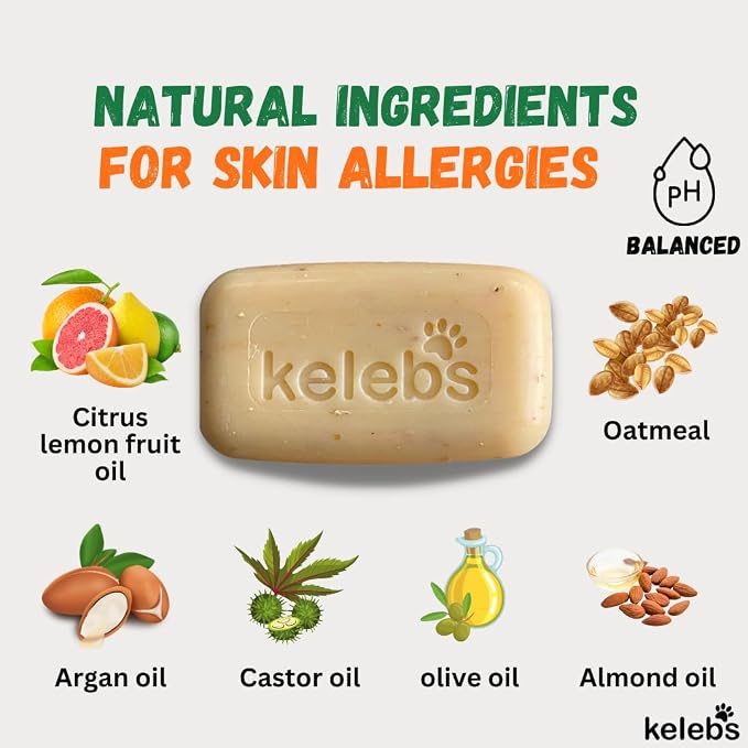 Kelebs Dog Shampoo for Smelly Dogs | Natural Dog Deodorizing Shampoo Bar with Citrus Essential Oils | Eco-Friendly | Zero Plastic Waste | Vegan | 3 Pack