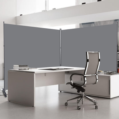 Room Divider Folding Privacy Screens with Wheels, 6FT Tall Divider for Room Separation, Movable Room Partitons and Dividers, Indoor Room Dividers Panel with Fabric (Grey, 1 Panel-71‘’-Wheels)