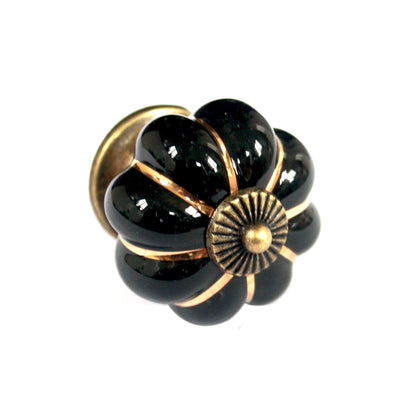 HUAMULAN 8PCS Ceramic Knobs Cabinet Drawer Pumpkin Shape Glazed Cupboard Dresser Pull Handle DIY Decor Kitchen Furniture Door Kids Room