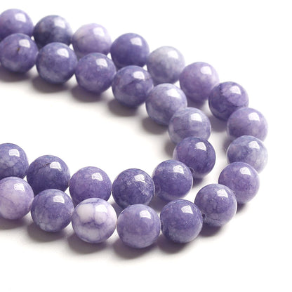 8MM 46PCS Lavender Purple Chalcedony Stone Loose Beads for Jewelry Making DIY Bracelet Necklace
