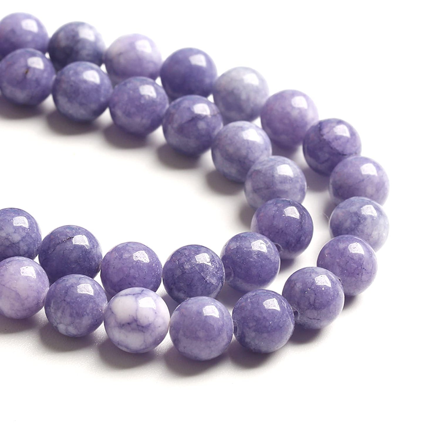 160PCS 4MM Lavender Purple Chalcedony Stone Loose Beads for Jewelry Making DIY Bracelet Necklace