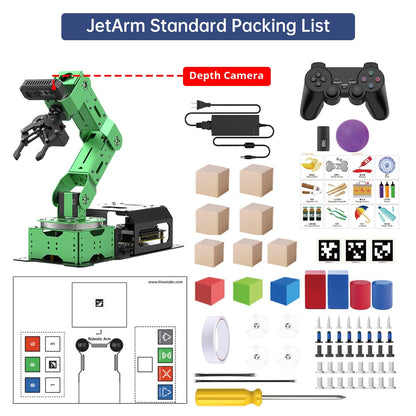 HIWONDER ROS2 ChatGPT Robotic Arm 6DOF Flexible Smart Robot Large AI Models Programming Robot Arm Kit ROS Education AI Vision & Voice Command Scene Understanding, JetArm Standard & Jetson Nano 4GB
