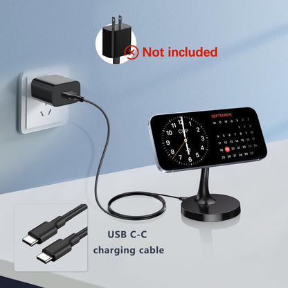Magnetic Wireless Charger iPhone Stand 15W Fast Mag-Safe Charger for iPhone 16/16 Pro/16 Plus/16 Pro Max/15/14/13/12 Series Apple Magnet Wireless Charging Station/Pad for AirPods