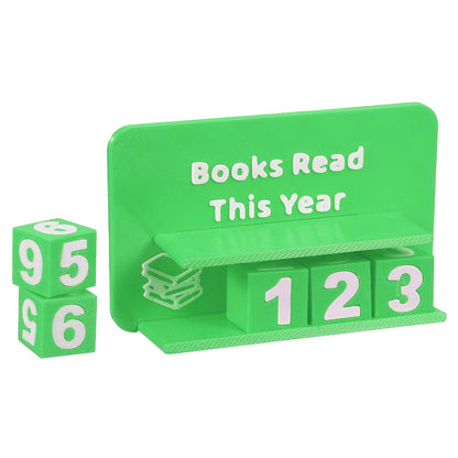 PATIKIL Books Read This Year Tracker, 3D Reading Challenge Counter Sign Library Bookshelf Decor Reading Challenge Number Up to 999 Books Gift for Reader Book Lovers Teachers, Green