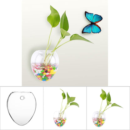 Jwthee 2Pcs Wall Planter, Glass Terrarium Hanging Plant Holder Wall Hanging Glass Terrariums Planter Wall Hanging Glass Propagation Plant Terrarium Container for Propagating Hydroponic Plants(F)