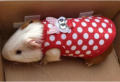 Christmas Small Animals Harness Santa Hamster Clothes Guinea Pig Harness and Leash Set Small Pet Clothes for Rats Kitty Mini Dog Hedgehog Squirrel and Small Breeds,M