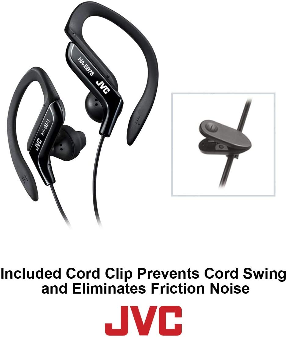 JVC HAEB75W Sports Clip Headphone, White, 1.60 x 4.40 x 3.90 inches