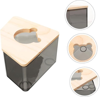 POPETPOP Chinchilla Dust Bath Container Hamster Bathtub Splashproof Small Pet Bathroom Acrylic Material