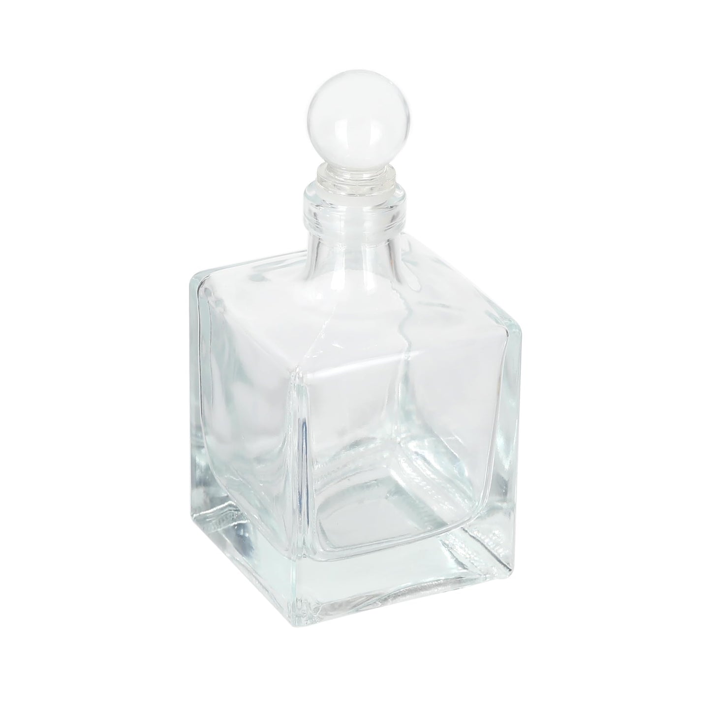 Magic Season Decorative Glass Bottle - 7 fl oz. Square Bottle (1 Set w/Glass Stopper)