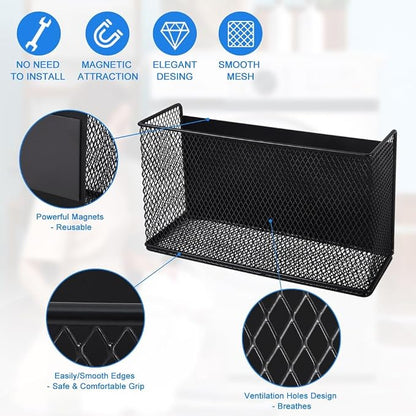 Picowe Magnetic Shelf for Fridge, Aluminum Foil & Plastic Wrap Holder Organizer for Refrigerator, Magnetic Laundry Organizer for Washer /Dryer, Fridge & Small Spaces (Black)