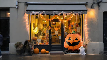 Eanjia Halloween Pumpkin Balloon Set of 4 – Giant Standing Jack-O’-Lantern Mylar Foil Balloons (3.3ft to 1.6ft) for Indoor Party Decorations, Summerween Decor, Trick or Treat Props