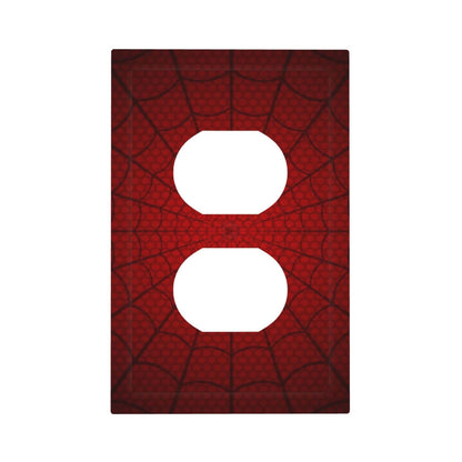 Lolreai Outlet Covers Red Black Spider Web 1 Gang Duplex Light Switch Cover Plate Decorative Wall Plates Electrical Switchplate Receptacle for Kids Room Home Decor（2 Pack）