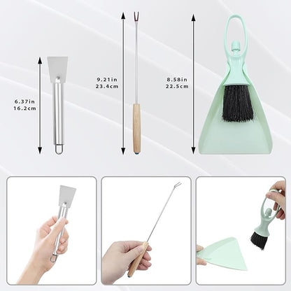 6 Pack Cage Cleaner Brush Tools Set, Parakeet Cage Accessories, Bird Poop Remover, Cleaning Tools with Plastic and Stainless Steel, Bird Cage Accessories