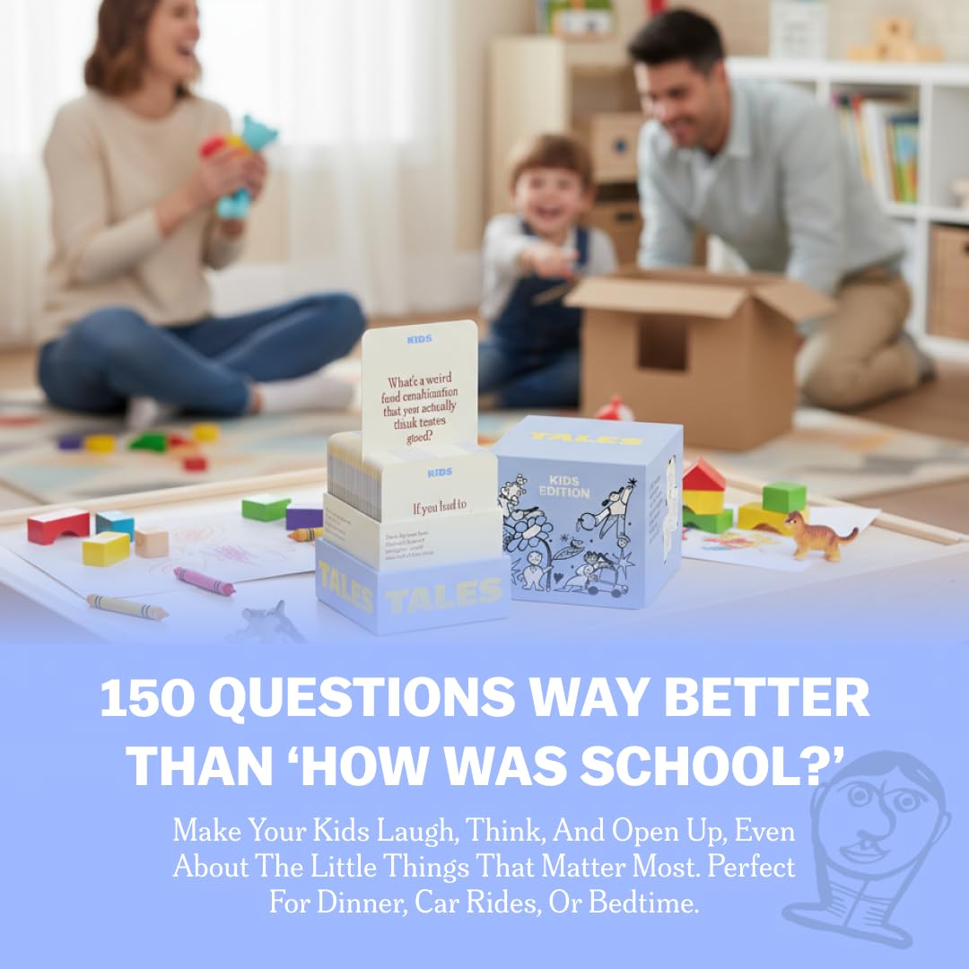 TALES 150 Conversation Cards, Kids Edition, Fun Family Games for Kids, Perfect for Dinners, Road Trips, Classrooms & Game Nights, Gifts & Gatherings, Conversation Starters to Spark Creativity