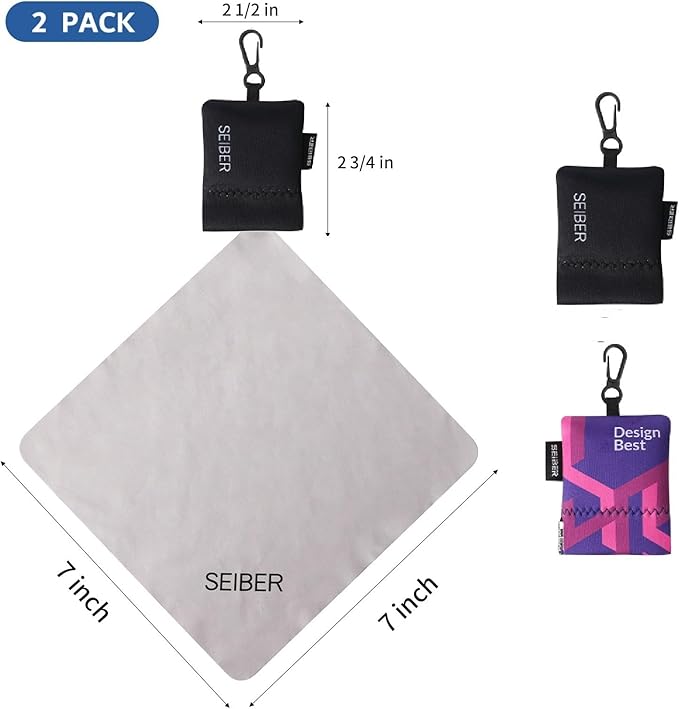 SEIBER Eyeglass Cleaning Microfiber Cloth, 7 x 7 inch Glasses Cloth