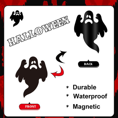 JarThenaAMCS 27Pcs Halloween Garage Decoration Magnet Dancing Skeleton Ghost Refrigerator Decals Black Magnetic Stickers for Party Home Door Car Dishwasher Decor
