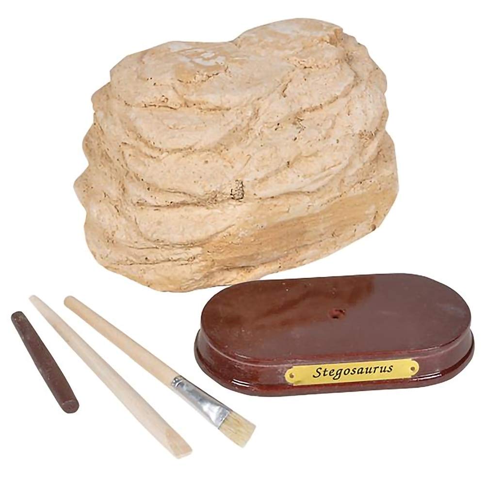 ArtCreativity Dinosaur Excavation Kit for Kids, 5.5” Stegosaurus Skull Excavating Set with Fossil Digging Tools and Stand, Fun Science Activity Toy, Educational Dinosaur Gift for Boys and Girls
