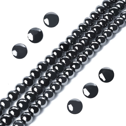 60pcs 6mm Black Hematite Beads Natural Gemstone Beads Round Loose Beads for Jewelry Making
