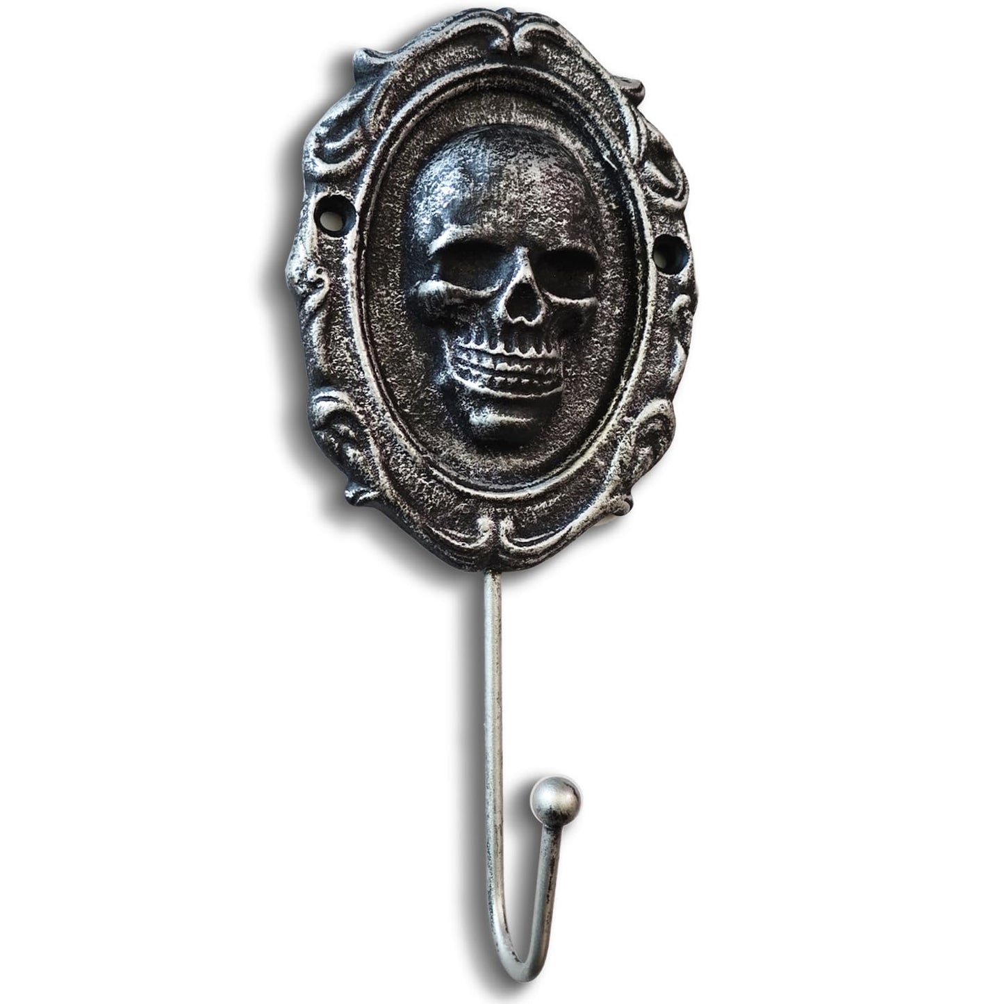 IRISVITA Gothic Skull Hook for Wall, Rustic Gothic Wall Hanger for Keys, Halloween Decor, Goth Key Holder for Dark Academia Bedroom or Living Room