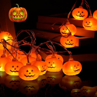 Halloween Lights,20FT 40 LEDs Holiday String Lights for Indoor Outdoor Decor,Battery Operated 8 Mode Waterproof Pumpkin String for Party Decorations