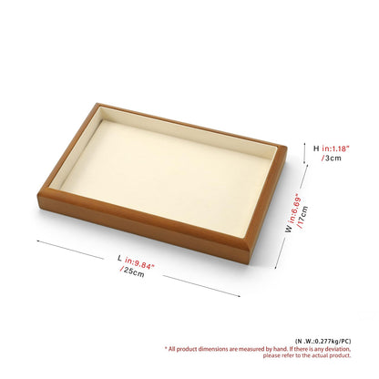 Oirlv Solid Wood Stackable Jewelry Organizer Tray Jewelry Drawer Organizer(Creamy-white)