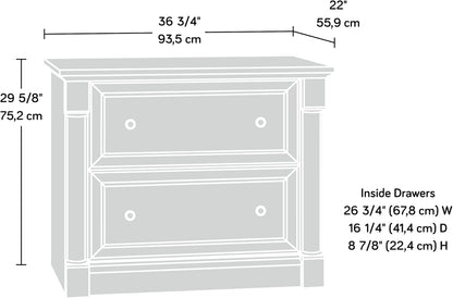 Sauder Palladia 2 Drawer File Cabinet, Lateral Filing Cabinets for Home Office, Hanging File Folders Organizer, Interlocking Drawers, in Wind Oak Finish