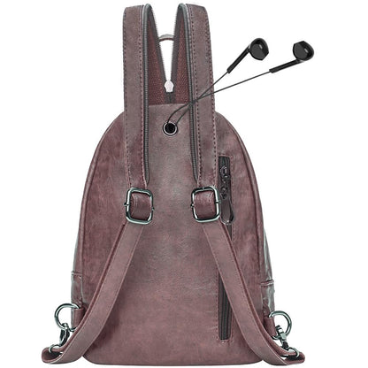 Small Backpack Purse for Women Fashion PU Leather Backpack Convertible Ladies Sling Bag