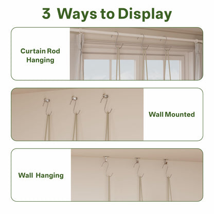 Drconox Window Plant Shelves 8-Tier Hanging Plant Shelves for Indoor Window Shelf for Plants Wall Mounted Window Sill Plant Shelf Living Room Garden Boho Decor