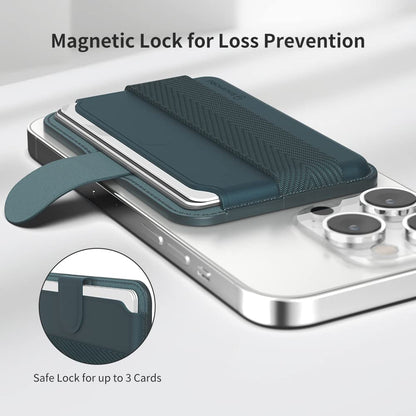 Sinjimoru Pull & Eject Magnetic Wallet for iPhone, Finger Grip for MagSafe Card Holder, Compatible with MagSafe Wallet, M-Pull Tab Band Black