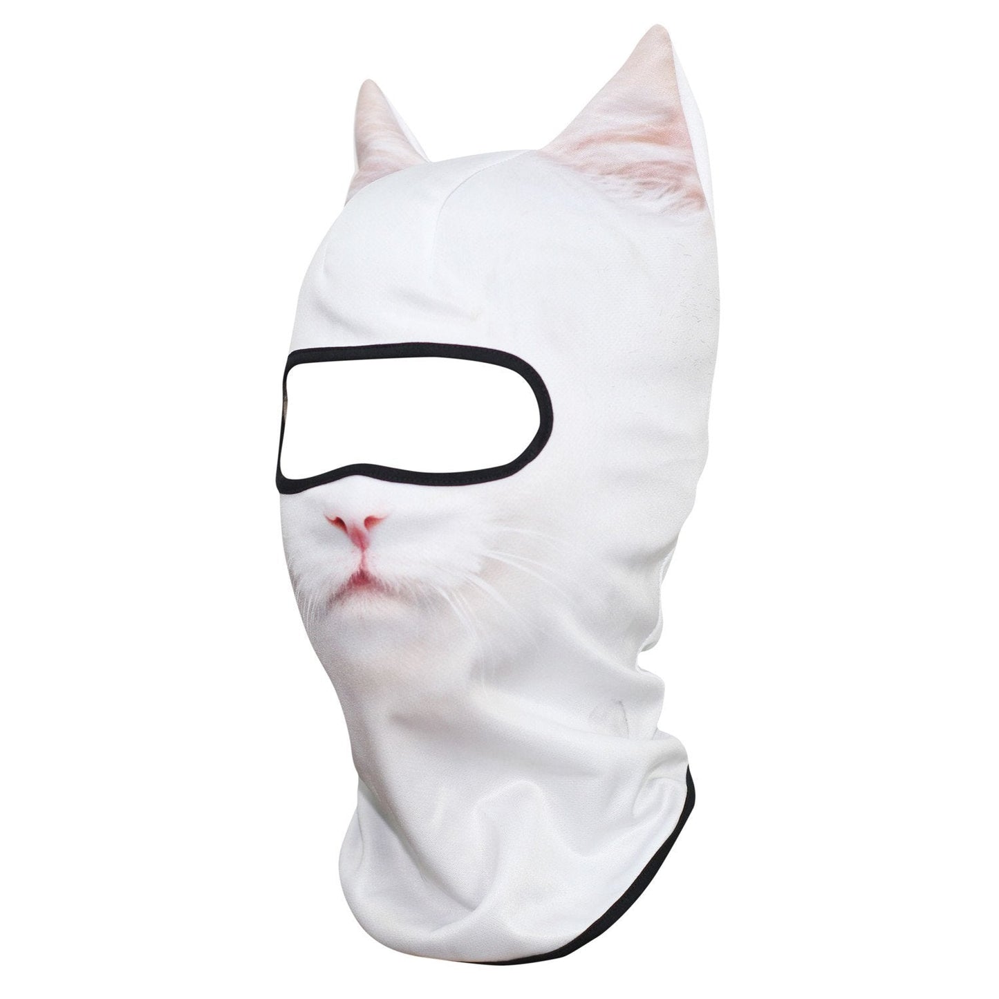 WTACTFUL 3D Animal Ears Balaclava Windproof Face Mask Cover Protection for Music Festivals Raves Halloween Party Riding Skiing Snowboarding Snowmobile White Cat MEB-27