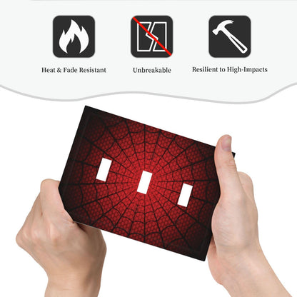 Nadoabtm Decorative Light Switch Cover Plate Spider Web 3 Gang Wall Plate Triple Toggle Switch Plate Covers Electrical Outlet Cover for Nursery Kids room Decor
