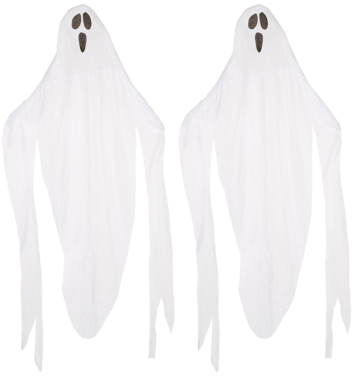 Forum Novelties Set of 2 Halloween 7ft Hanging Fabric Ghosts! Halloween Hanging Decoration for Parties! (2)