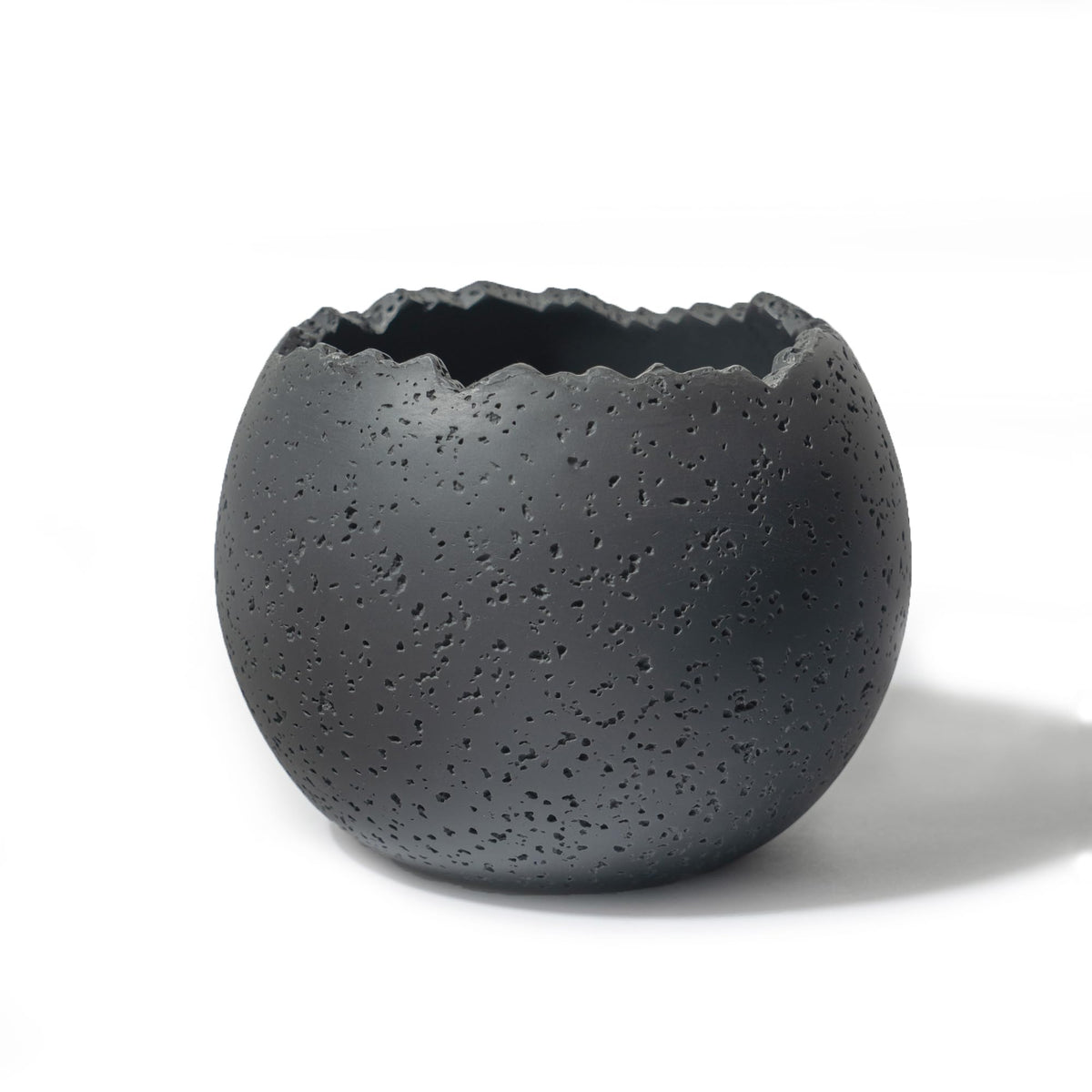 Jo Lavie 6 Inch Modern Minimalist Resin Planters with Drainage Hole, Charcoal Gray Indoor Outdoor Flower Pots for Succulents, Herbs, Orchids & Small Plants - Charcoal Gray