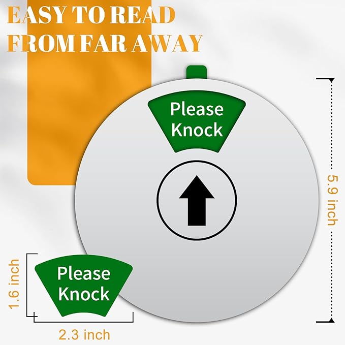 Office Door Sign- Do Not Disturb/Out of Office/Please Knock/In a Meeting/Working Remotely/Back Soon, Rotating Privacy Door Sign Conference, 6 Inch, Silver