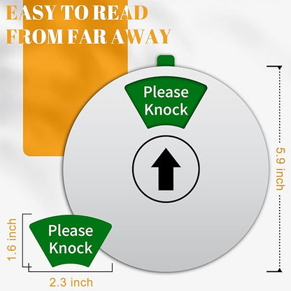 Office Door Sign- Do Not Disturb/Out of Office/Please Knock/In a Meeting/Working Remotely/Back Soon, Rotating Privacy Door Sign Conference, 6 Inch, Silver