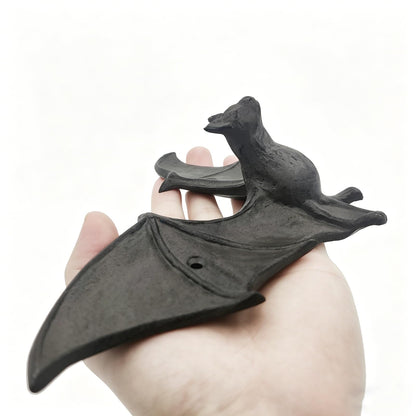 Womeet Rustic Cast Iron Coat Hooks, Wall Mounted Bat Hook Holder, Unique Farmhouse Decorative Hooks, Heavy Duty Wall Hooks for Hanging Coats, Hats, Bathrooms Towels