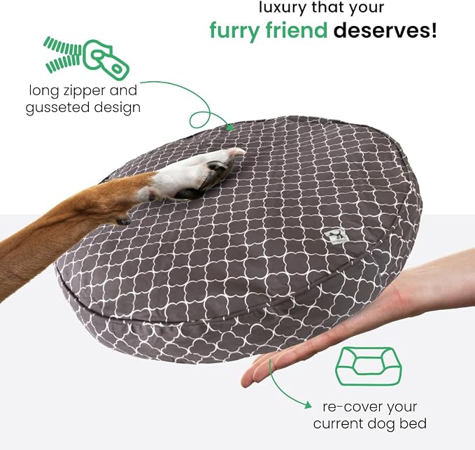 Molly Mutt Medium to Large Dog Bed Cover - Clark Gable Print - Measures 36” x 5’’ - 100% Cotton - Durable - Breathable - Sustainable - Machine Washable Dog Bed Cover
