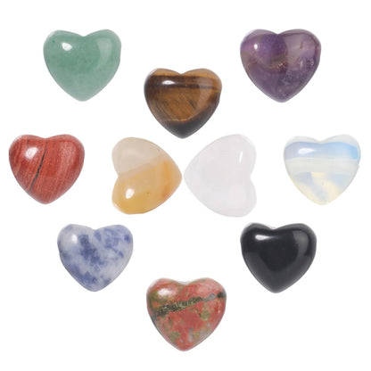 Yochus 5pcs Opal Natural Heart Stone Beads，12mm Healing Energy Gemstone for Jewelry Making Earring Necklace DIY