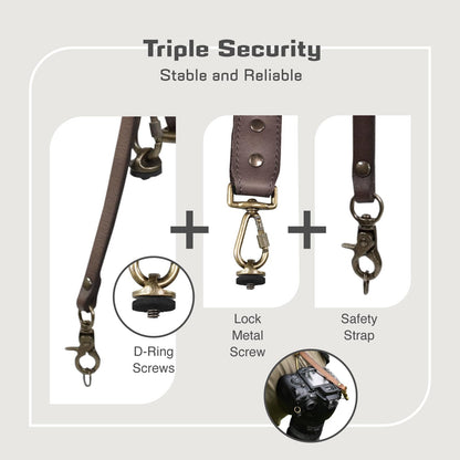 4J LEDR Camera Harness for 2 Cameras,Dual Shoulder Leather Camera Strap for DSLR/SLR,Full Grain Leather Harness,Multi Double Camera Gear Strap,Double Camera Harness for Photographers,Brown