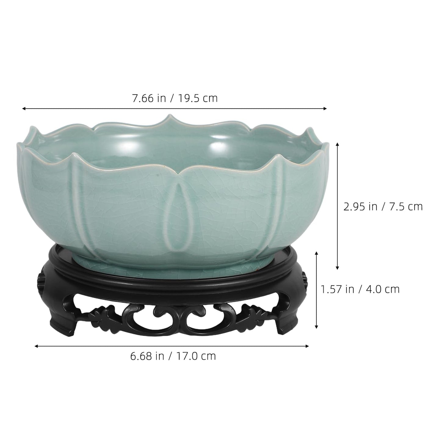 YARNOW Hydroponic Flower Pot 7.67X7.28X2.95 Inch Lotus Bowl Planter for Indoor and Outdoor Plants Ceramic Hydroponic Pot Ideal for Succulents Water Lilies and Daffodils