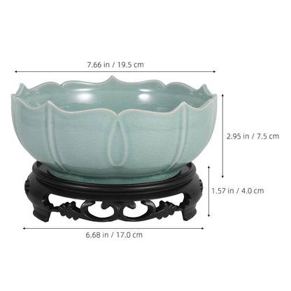 YARNOW Hydroponic Flower Pot 7.67X7.28X2.95 Inch Lotus Bowl Planter for Indoor and Outdoor Plants Ceramic Hydroponic Pot Ideal for Succulents Water Lilies and Daffodils