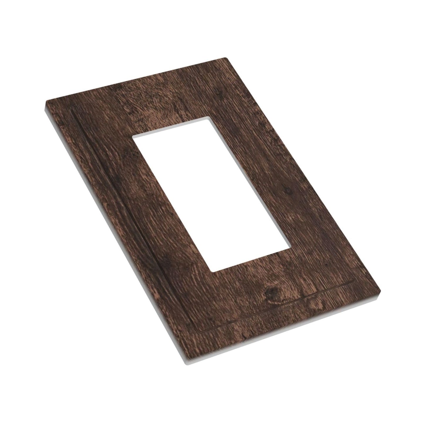 WMHUSU Decorative Outlet Covers Rustic Dark Brown Wood Grain Farmhouse Cabin 1 Gang Single Decora GFCI Device Light Switch Covers Plate 1 Rocker Wall Plate Jumbo Switch Cover Plate (2 Pack)