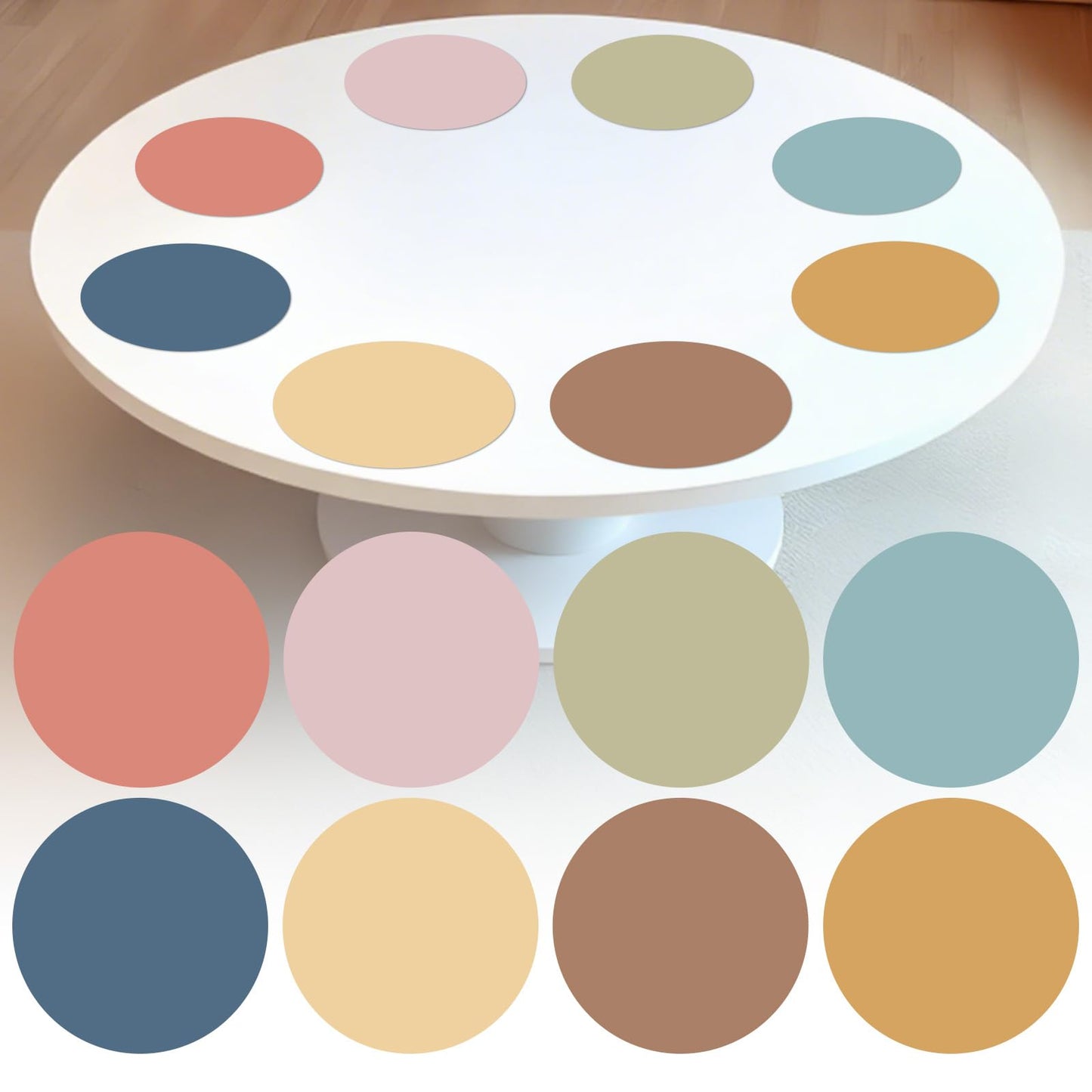 gisgfim 24PCS Dry Erase Dots 12 Inch Whiteboard Marker Wall Decor Removeable Circle Sticker Spots Writing Spots Set for Classroom Table Teachers Students School Supplies (Boho)