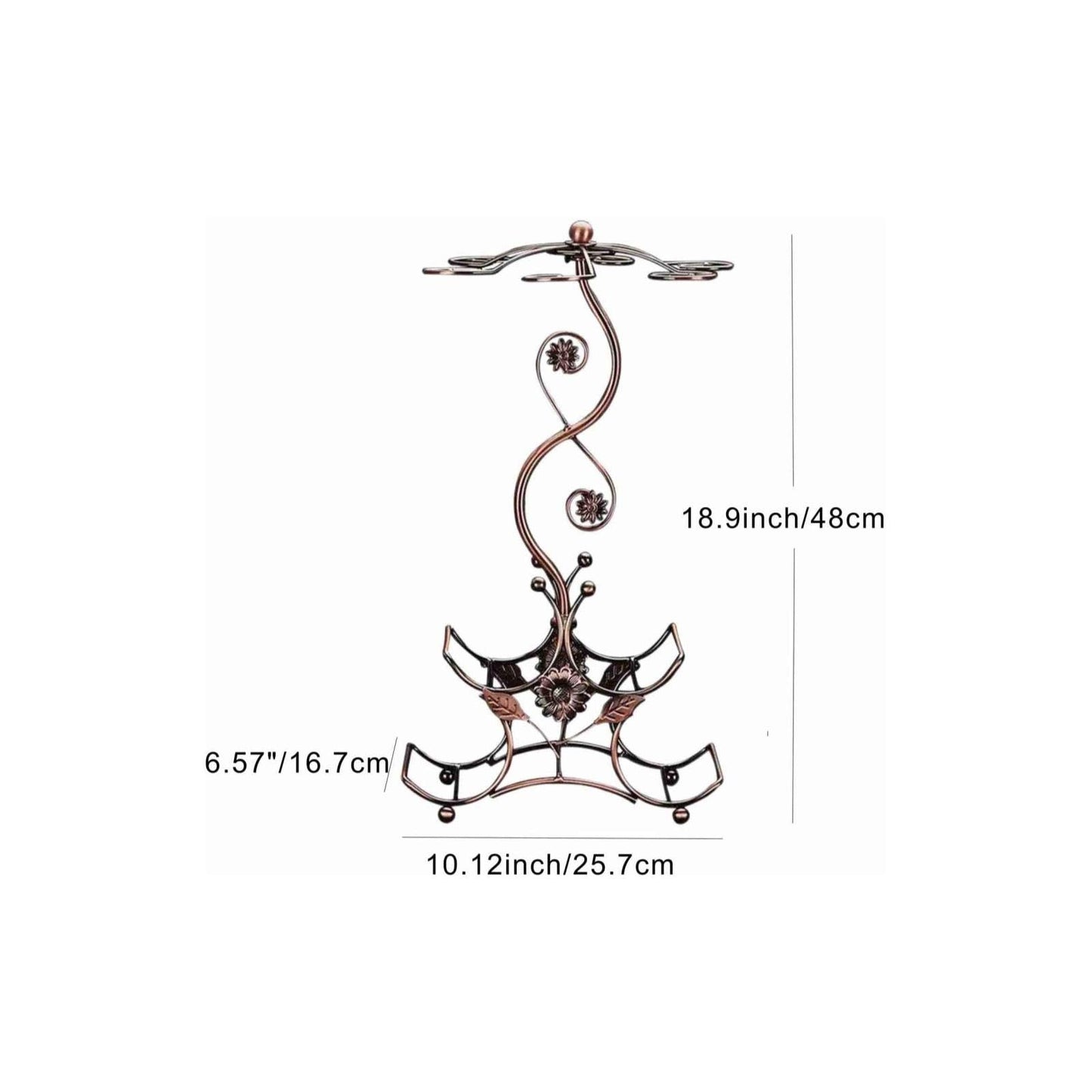 Wine Rack and Wine Glass Holder-Hold 4 Wine Bottles and 6 Glasses-Perfect for Home Kitchen Decor & Kitchen Storage Rack