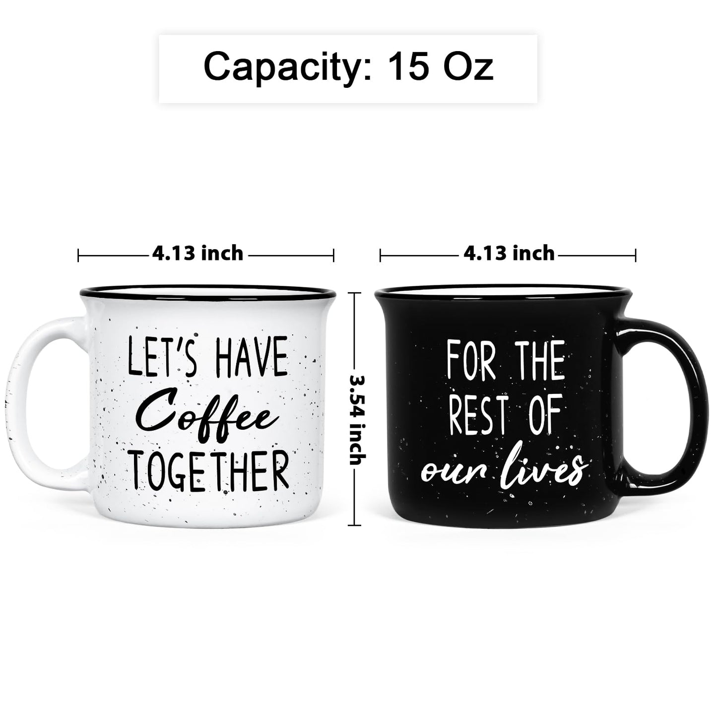 YHRJWN Couples Gifts, Let's Have Coffee Together For The Rest Of Our Lives Mug, Engagement Gifts for Couples, Anniversary Wedding Presents for Him Her, 15Oz