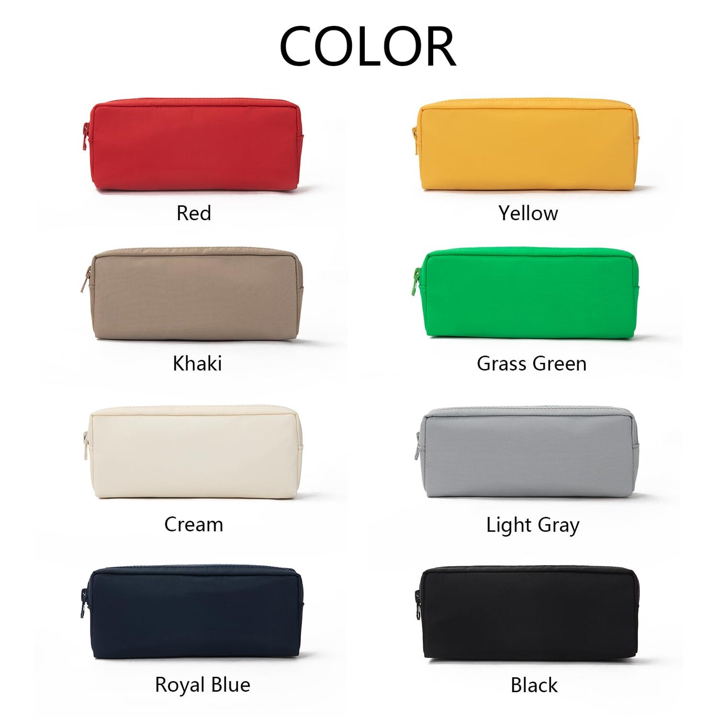 YONBEN Color Pencil Case Simple Oxford Fabric Bag for Student Lightweight Design (Light gray,Oxford Fabric)