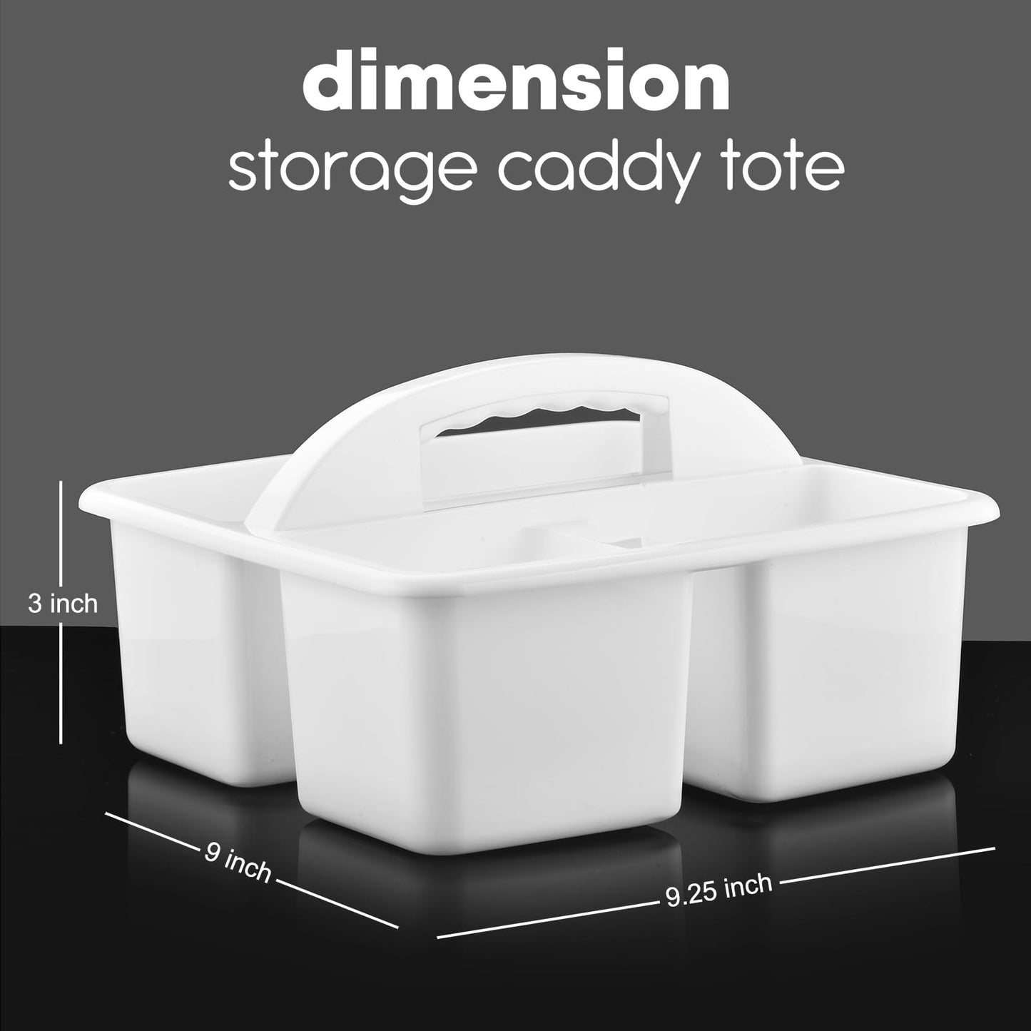 ALINK Plastic Classroom Caddy Organizer with Handle, 6-Pack 3 Compartments, Teacher Supply Storage Caddy for Classroom Organization, Table, Desk, Office, Craft Art for Kids - White