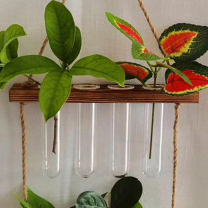 Outanaya 4pcs Transparent Hydroponic Test Tube Vases for Plant Propagation Clear Glass Water Tubes for Flowers Decorative Desk Terrarium Station for Home and Office