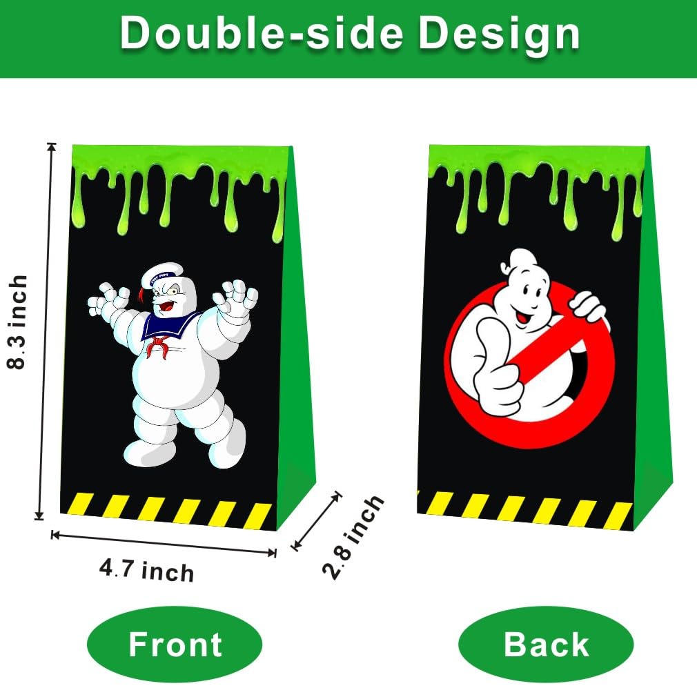SDONY 12pcs Ghost Party Favor Gift Bags Goodie Bags, Ghost Party Supplies for Kids Birthday Decorations