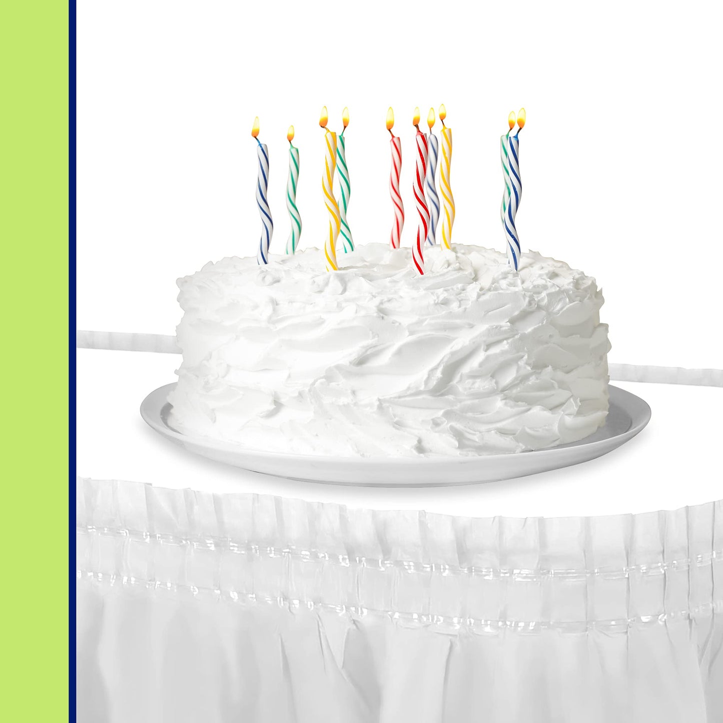 Party Dimensions Plastic Table Skirt, 29-Inches by 14-Feet - White - 6 Pack